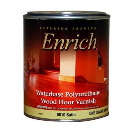 Enrich Varnish & Floor Finish, Waterbase, Satin Finish, Quart - 542714